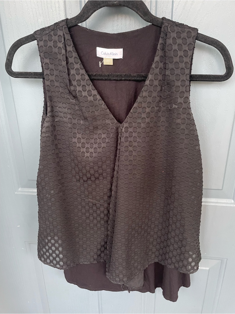 Calvin Klein Black Sleeveless V-Neck Layered Camisole